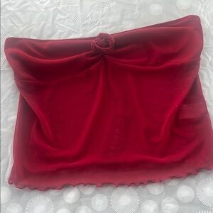 Motel Rocks Red Tulle Scarf Wrap new tag